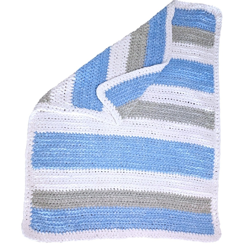 Crochet Chenille Blanket for Kids, Crochet Afghan, Children's Security Blanket - Picture 4 of 8